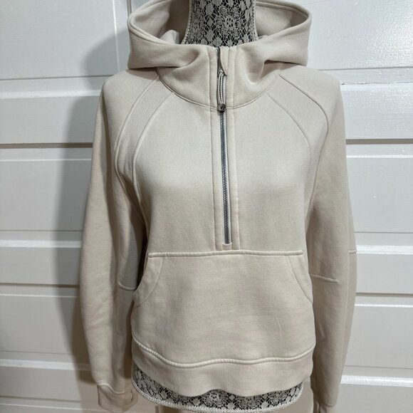 Lululemon Scuba Oversized Half-Zip Hoodie Size M/L Ivory Bone $138 - Picture 1 of 6